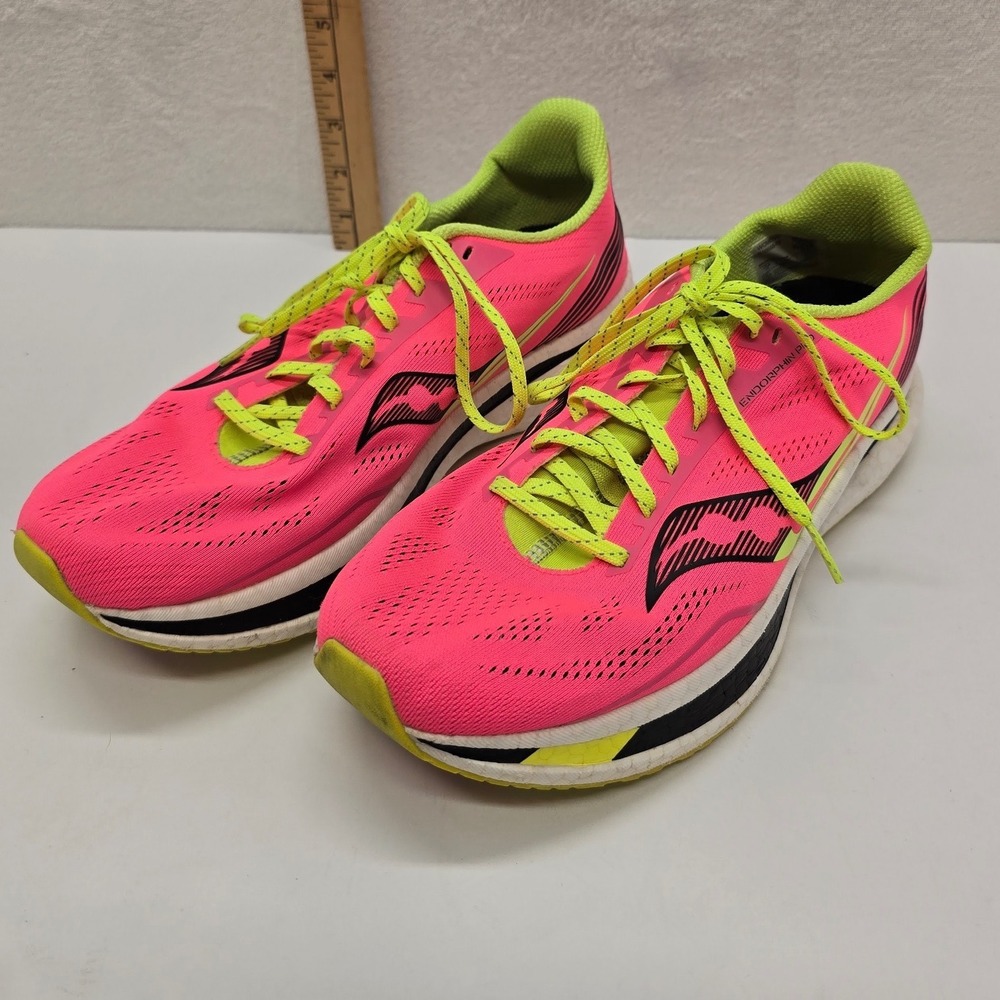 Saucony Endorphin Pro Running Shoes Pink Yellow Neon Womens Size 11